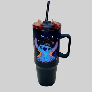 Disney Stitch Boo Halloween Stainless Steel Travel Mug w Handle Safety Lock NWT